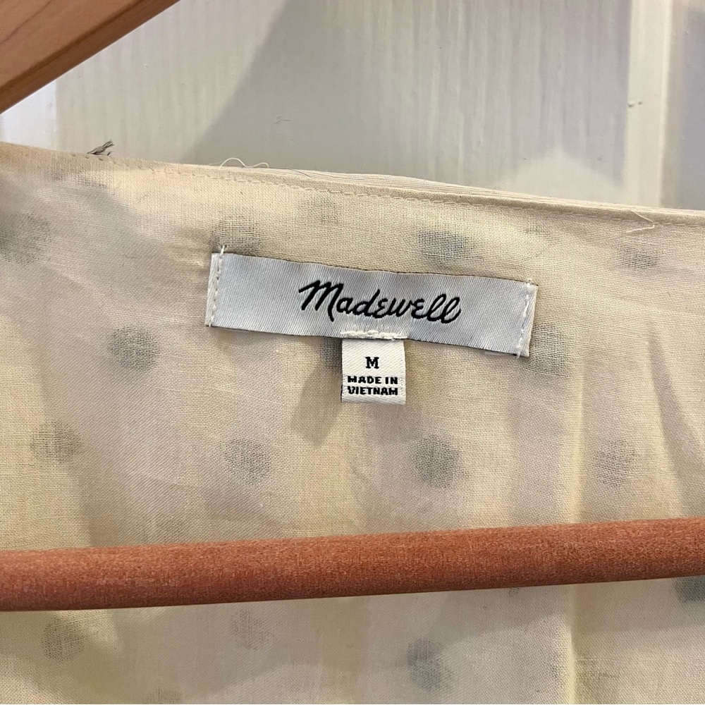 Madewell Polka Dot Puff Sleeve Midi Wrap Dress - Picture 7 of 7